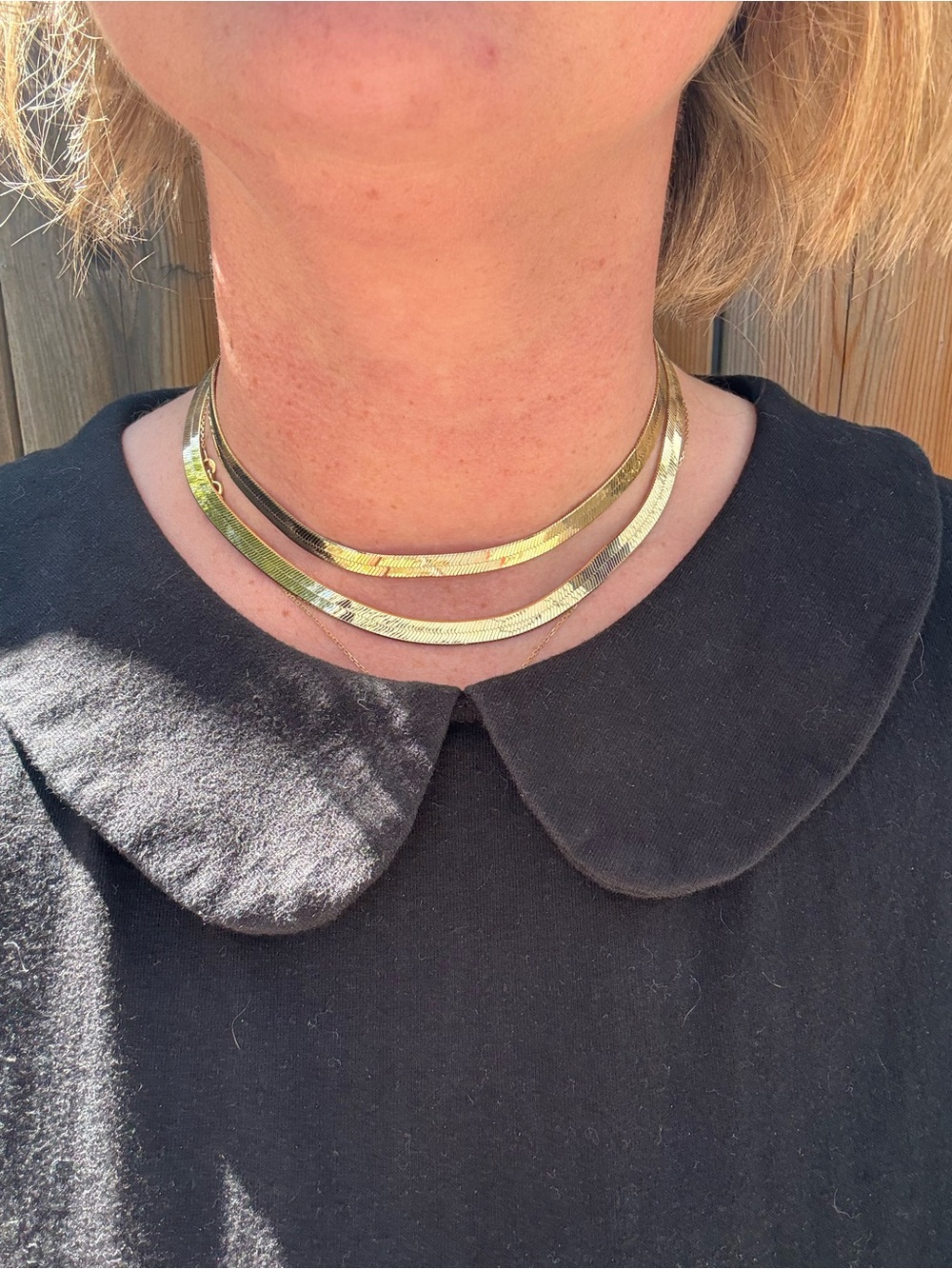 Gold Filled herringbone necklace